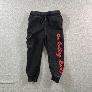The Rolling Stones Toddler Joggers 2T Black Acid Wash Cargo Rock Sweatpants